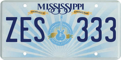 MS license plate ZES333