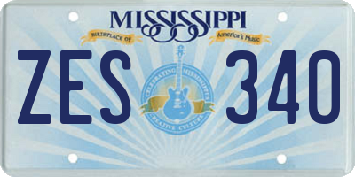 MS license plate ZES340
