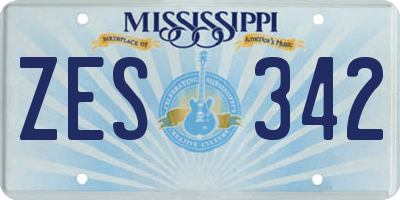 MS license plate ZES342