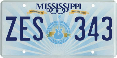 MS license plate ZES343