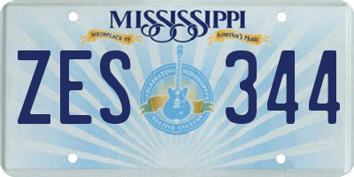 MS license plate ZES344