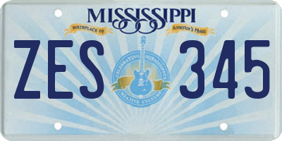 MS license plate ZES345