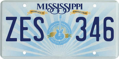 MS license plate ZES346