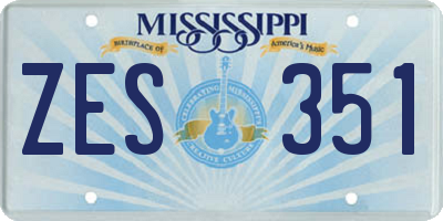 MS license plate ZES351