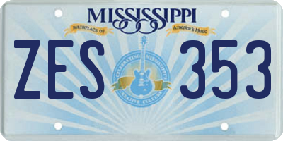 MS license plate ZES353