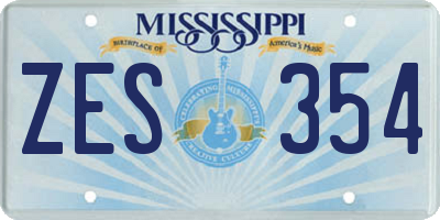 MS license plate ZES354