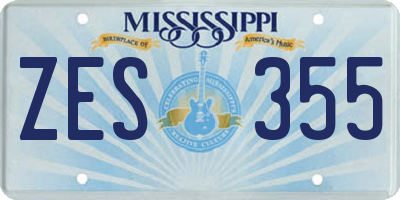 MS license plate ZES355