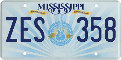 MS license plate ZES358