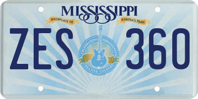MS license plate ZES360