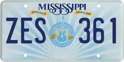 MS license plate ZES361