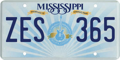 MS license plate ZES365