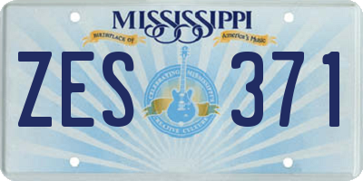 MS license plate ZES371