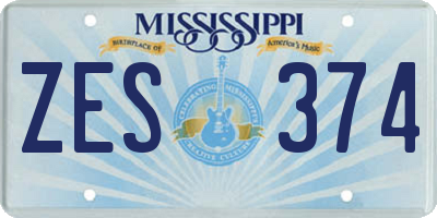 MS license plate ZES374