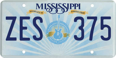 MS license plate ZES375