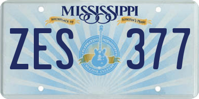 MS license plate ZES377