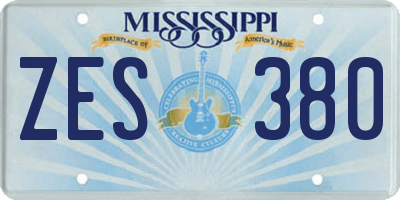 MS license plate ZES380