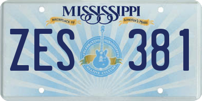 MS license plate ZES381