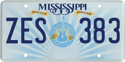 MS license plate ZES383