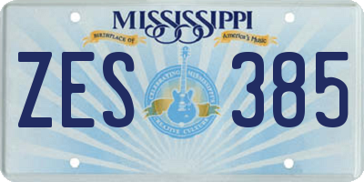 MS license plate ZES385