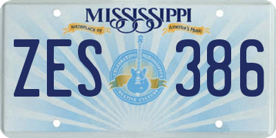 MS license plate ZES386