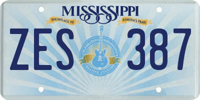 MS license plate ZES387