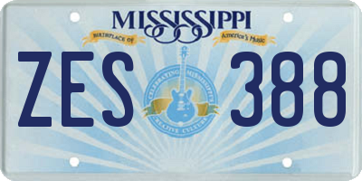 MS license plate ZES388