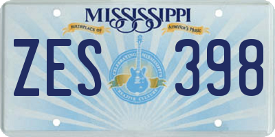 MS license plate ZES398