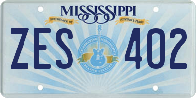 MS license plate ZES402