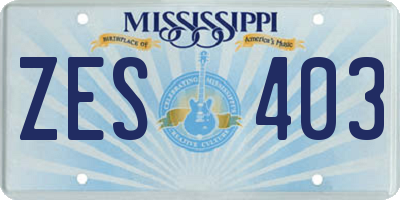 MS license plate ZES403