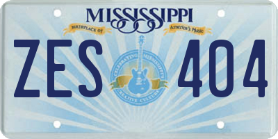 MS license plate ZES404