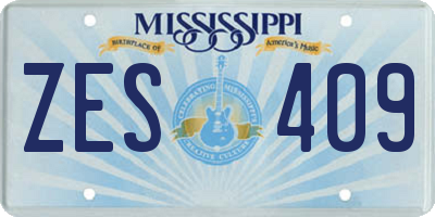 MS license plate ZES409