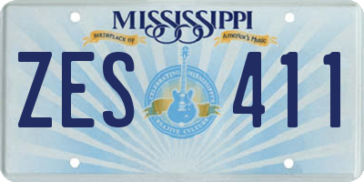 MS license plate ZES411