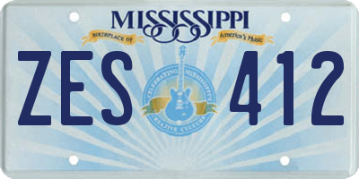 MS license plate ZES412