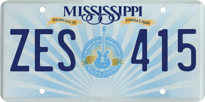 MS license plate ZES415