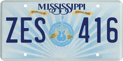 MS license plate ZES416