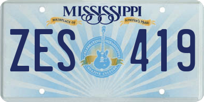 MS license plate ZES419