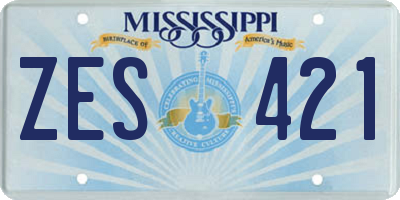 MS license plate ZES421