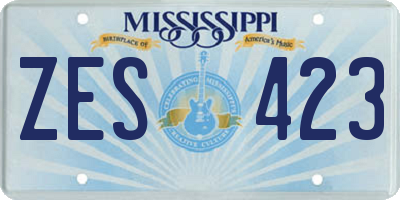 MS license plate ZES423