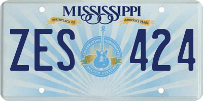 MS license plate ZES424