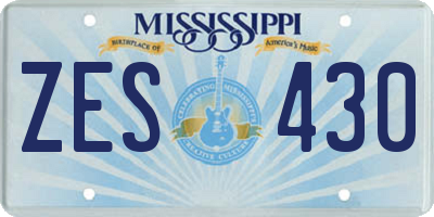 MS license plate ZES430