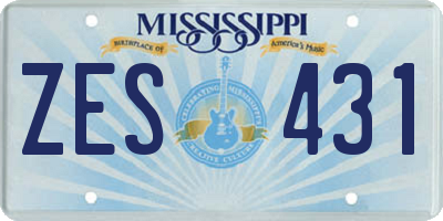 MS license plate ZES431