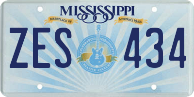 MS license plate ZES434