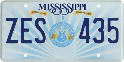 MS license plate ZES435