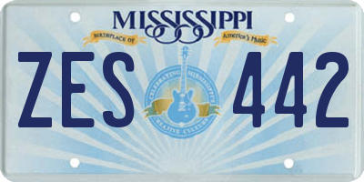 MS license plate ZES442