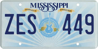 MS license plate ZES449