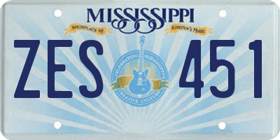 MS license plate ZES451