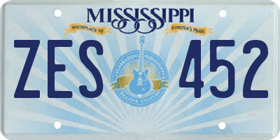 MS license plate ZES452