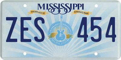 MS license plate ZES454