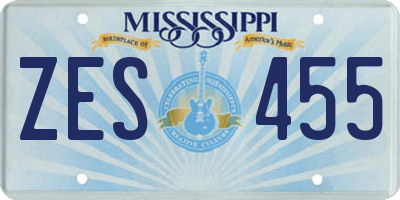 MS license plate ZES455