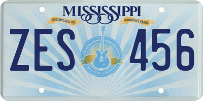 MS license plate ZES456